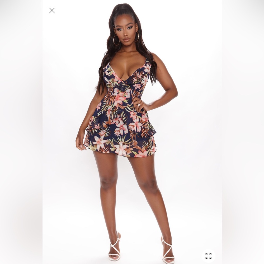Floral Tropical Print “Paradise Feels” Mini Dress